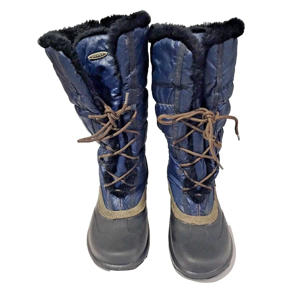 QUARK Waterproof Winter Snow Boots Faux Fur Mid Calf‎ Boots Size 6